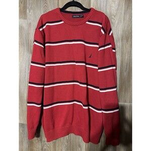 Náutica Red Stripped Sweater Size 2XL